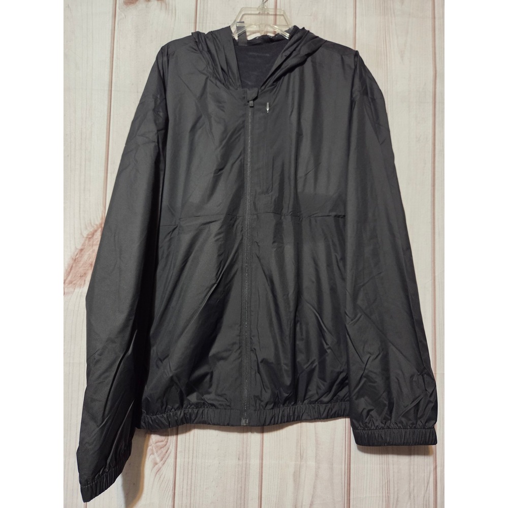 All in Motion Mens 2XL Black Windbreaker‎ Jacket Water Wind Resistant NWT